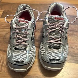 Pink and gray Reebok shoes. Size 8 1/2. Gently worn. 2 pair @ $30ea